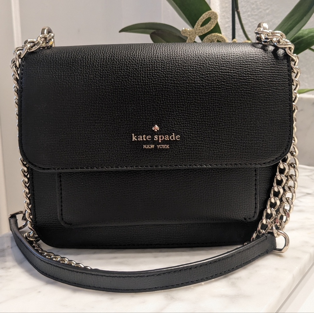 Kate Spade Black Remi Flap Chain Strap Crossbody Shoulder Bag